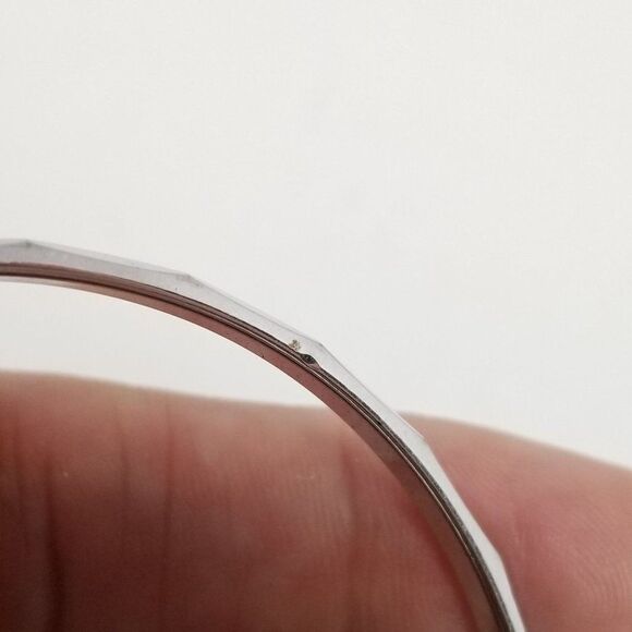 Vintage Monet Silver Tone Skinny Stacking Bangle Bracelet, Signed Estate - Picture 3 of 6